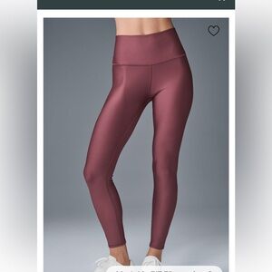 Alo yoga airlift winter warm leggings burgundy truffle size xxs!